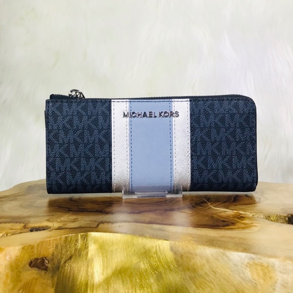 Michael Kors Handbags - Michael Kors Center Stripe Leather Wallet